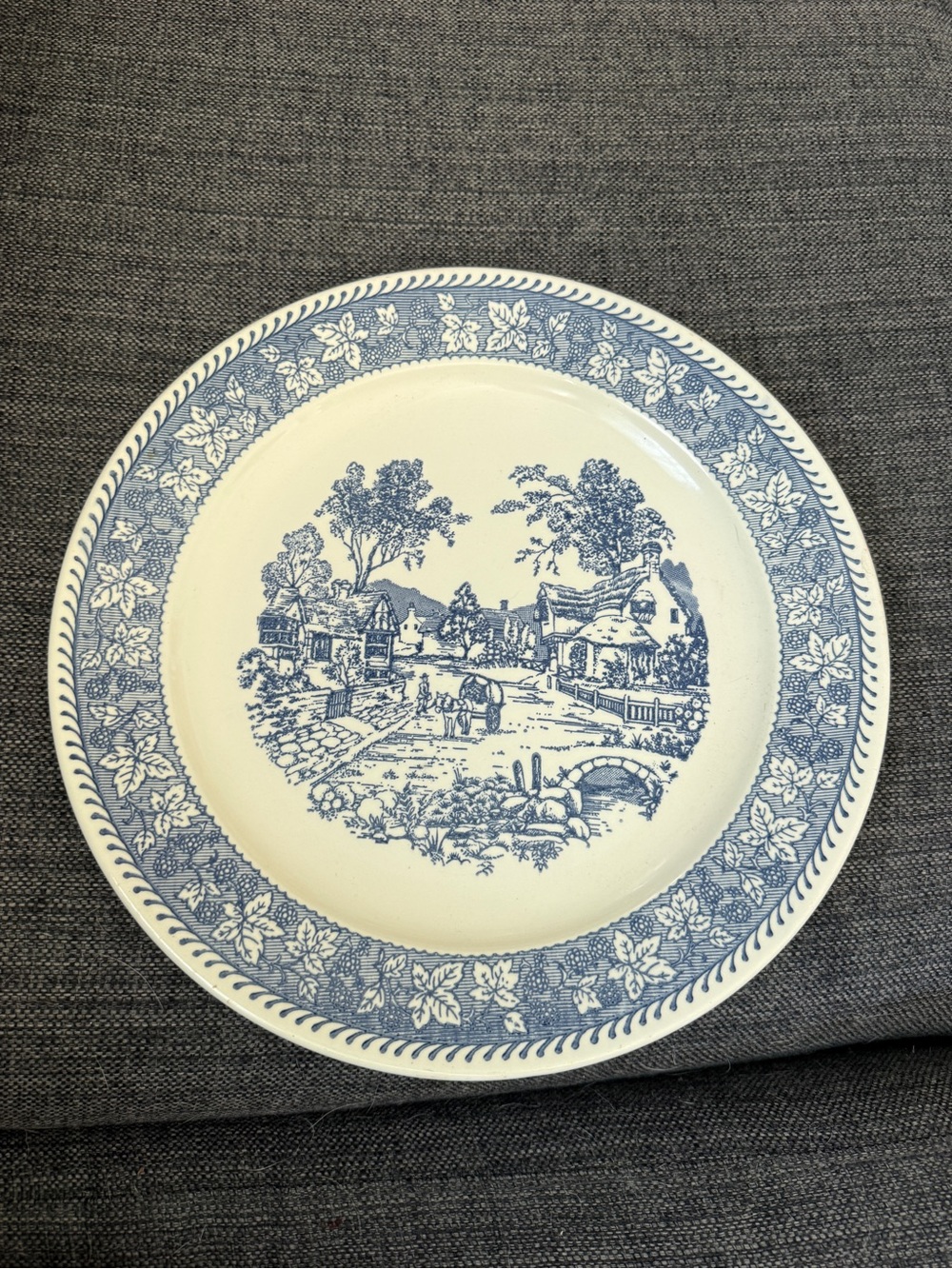 Vintage Blue and White Scenic Dinner Plate - Classic Home Dining